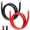 GBKDQQ 2 cavi batteria 35 mm² 100 cm, cavo batteria auto 2 AWG, cavo di collegamento per batteria auto con morsetti ad anello M8, cavo batteria per batteria da 12 V 24 V