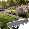 VOUNOT® Bordura per Giardino in Metallo Zincato 10M, Bordo Aiuole Resistente spessore 1,5mm, 106x18cm, Set da 10 Pezzi Bordure Flessibile per Prato, Piante da Giardino, Orto, Grigio