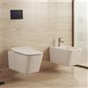 Arcdesign Selection Coppia wc rimless e bidet sospesi forma squadrata Levanzo