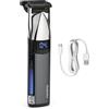 BaByliss Super‑X Regolabarba Stubble in Metallo - Tagliabarba impermeabile con lame in acciaio giapponese, controllo motorizzato (0,4-5 mm), display digitale, 90 minuti di autonomia, S996E