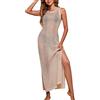 Generico Vestito da Spiaggia Donna Copricostume Abito Mare Lungo Curvy Estivo Sexy Crochet Copri Costume Uncinetto