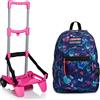 Seven Zaino Scuola FREETHINK GIRL, Blu + Carrello BE BOX TOP Portazaino Compatibile