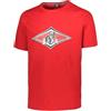 Bear MC T-Shirt Uomo Girocollo Stampa Logo Contrasto Surfboard (XXL, Rosso)