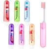 LYEGJT 6 Pezzi Spazzolino e Dentifricio da Viaggio,Mini Spazzolino da Viaggio Kit Denti Pieghevole per Bambini Adulti In Campeggio