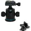 Mcoplus Kaavie - KS-0-Testa a sfera in alluminio compatto con frizione regolabile + piastra a sgancio rapido - Black - 8 kg di carico max (KS-0-Level 1(1 Side Bubble Level))