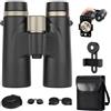 Generic Binocolo 12 x 42 ad alto ingrandimento per birdwatching, viaggi, osservazione delle stelle, caccia - design nero durevole