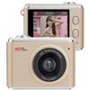 Risveglio Fotocamera indossabile 1080P con obiettivo da 64 MP, fotocamera tascabile con zoom 16X per studenti, action cam portatile portachiavi (oro)