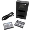 Dot.Foto LI-92B Premium 1350mAh Batteria (x2) & Doppio Caricabatterie USB LCD per Olympus Tough TG-6, TG-5, TG-4, TG-3, TG-2, TG1 / XZ-2 / DS-2600, DS-9000, DS-9500 / per OM System TG-7