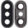 Generic Mobile TM Compatibile con lente della fotocamera posteriore con supporto e cornice compatibile per iPhone X (argento) (vero zaffiro l Premium) (confezione da 10)