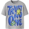 NAME IT Nkmfabron Amongus SS Nreg Top Box Sky, Grigio, 134 cm-140 cm Bambini e Ragazzi