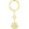 VASSAGO Portachiavi a forma di nodo di strega con pentagramma con nodo celtico protezione da stregoneria gioielli pagani da donna (Oro 1)