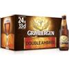 Grimbergen Double Ambrée, Cassa con 24 Bottiglie da 33cl, Birra d'Abbazia Dubbel, Gusto Corposo e Tostato, Gradazione Alcolica 6.5% Vol.
