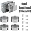 Supaway Set da 5 Serrature a Pressione Metalliche quadrate per Camper, Serratura a Scorrimento Quadrata, Chiusura per cassetti Senza Chiave per roulotte, Barca, Yacht, Armadio, Porta, vano (Cromato)