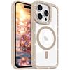 LCHULLE per iPhone 14 Pro Cover Glitter Trasparente Custodia Diamante Scintillante Strass per Donne Ragazze [Compatibile con MagSafe] Bling Cristallo Magnetico Cover Silicone Case, Caffè