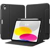 TiMOVO Cover per iPad (A16) 11a Generazione 11 Pollici 2025, iPad 10a Generazione 10,9 Pollici 2022 con Supporto per Penne, Custodia Protettiva con Supporto Folio, Visione Multi-Angolo, Denim Nero