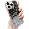 LCHULLE Custodia Glitter Compatibile con iPhone 13 Pro(6.1 Pollici) Cover Trasparente Ragazza Custodia Glitter Clear Case TPU Bumper Silicone Cover per iPhone 13 Pro Nero