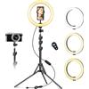 LIPETY 10" Ring Light con treppiede, Luce ad Anello a LED con Telecomando Wireless, Luce del Cerchio dimmerabile per Youtube, videoconferenze, Fotografia