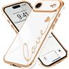 LCHULLE Compatibile con iPhone AIR Cover Amore Cuore Custodia Ragazza Silicone Cover Cuori Protezione Fotocamera Antiurto Custodia Cute Love Case per iPhone 17 AIR Bianco