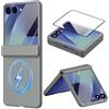 BaiFu Custodia protettiva per lo schermo del Samsung Galaxy Z Flip7, compatibile con Magnetized Ring, Protezione per cerniera, cover magnetica in silicone per Samsung Z Flip 7-Grigio