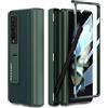 COQUE Custodia Galaxy Z Fold 3 Cover in Pelle,Custodia Telefono con Cerniera Integrata Shell-Membrana con Slot Penna Nascosta, Cover Telefono Pieghevole per Samsung Galaxy Z Fold 3 5G-Verde