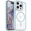 LCHULLE per iPhone 14 Pro Cover Glitter Trasparente Custodia Diamante Scintillante Strass per Donne Ragazze [Compatibile con MagSafe] Bling Cristallo Magnetico Cover Silicone Case, Blu