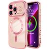 LCHULLE per iPhone 13 Pro Max Cover Magnetica Cuore Ondulata,Rosa