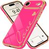 LCHULLE Compatibile con iPhone AIR Cover Amore Cuore Custodia Ragazza Silicone Cover Cuori Protezione Fotocamera Antiurto Custodia Cute Love Case per iPhone 17 AIR Rosso sakura