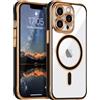 LCHULLE Magnetic per iPhone 13 Pro Cover trasparente [Compatibile con Magsafe] protezione della fotocamera Custodia antiurto Cover protettiva clear silicone case per iPhone 13 Pro Nero