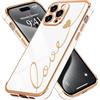 LCHULLE Compatibile con iPhone 15 Pro Max(6.7 Pollici) Cover Amore Cuore Custodia Ragazza Silicone Cover Cuori Protezione Fotocamera Antiurto Custodia Cute Love Case per iPhone 15 Pro Max Bianco