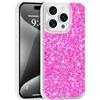 LCHULLE Custodia Glitter Compatibile con iPhone 15 Pro(6.1") Cover Ragazze Custodia con Lucida Paillettes Cover Silicone Protettiva Antiurto Bling Case per iPhone 15 Pro Rosa rossa