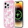 LCHULLE Cover Magnetica per iPhone 14 Pro Compatibile con MagSafe Custodia Trasparente Rosa Fiocco per Ragazze Donne Cover protettiva Magnetica Silicone Case per iPhone 14 Pro Fiocco grande