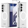 COQUE Custodia per Samsung Fold 7,2 in 1 custodia ultra sottile con pellicola integrata e anello magnetico,custodia pieghevole per ricarica wireless per Samsung Galaxy Z Fold 7-Argento
