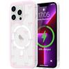 LCHULLE Cover Magnetica per iPhone 13 Pro Max Compatibile con MagSafe Custodia Trasparente Rosa Fiocco per Ragazze Donne Cover protettiva Magnetica Silicone Case per iPhone 13 Pro Max Fiocchi