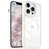 LCHULLE per iPhone 13 Pro Cover Glitter Trasparente Custodia Diamante Scintillante Strass per Donne Ragazze [Compatibile con MagSafe] Bling Cristallo Magnetico Cover Silicone Case, Bianco