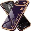 LCHULLE Compatibile con iPhone AIR Cover Amore Cuore Custodia Ragazza Silicone Cover Cuori Protezione Fotocamera Antiurto Custodia Cute Love Case per iPhone 17 AIR Viola scuro