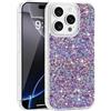 LCHULLE Custodia Glitter Compatibile con iPhone 16 Pro(6.3") Cover Ragazze Custodia con Lucida Paillettes Cover Silicone Protettiva Antiurto Bling Case per iPhone 16 Pro Viola