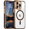 LCHULLE Magnetic per iPhone 15 Pro Max Cover trasparente [Compatibile con Magsafe] protezione della fotocamera Custodia antiurto Cover protettiva clear silicone case per iPhone 15 Pro Max Nero