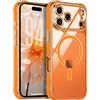 LCHULLE Magnetic per iPhone 17 Pro Cover trasparente [Compatibile con Magsafe] protezione della fotocamera Custodia antiurto Cover protettiva clear silicone case per iPhone iPhone 17 Pro Arancia