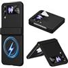 BaiFu Custodia protettiva per lo schermo del Samsung Galaxy Z Flip3, compatibile con Magnetized Ring, Protezione per cerniera, cover magnetica in silicone per Samsung Z Flip 3-Nero
