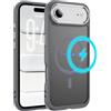 LCHULLE Custodia magnetica per iPhone AIR Cover compatibile con MagSafe semi-trasparente opaca sottile Case protettiva PC Back + TPU Bumper per iPhone 17 AIR Grigio