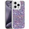 LCHULLE Custodia Glitter Compatibile con iPhone 15 Pro(6.1") Cover Ragazze Custodia con Lucida Paillettes Cover Silicone Protettiva Antiurto Bling Case per iPhone 15 Pro Viola