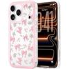 LCHULLE Cover Magnetica per iPhone 17 Pro Max Compatibile con MagSafe Custodia Trasparente Rosa Fiocco per Ragazze Donne Cover protettiva Magnetica Silicone Case per iPhone 17 Pro Max Fiocco rosa