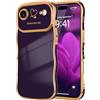 LCHULLE Compatibile con iPhone AIR Cover cuore d'amore Custodia con forma ondulata e riccia ragazze Protezione della fotocamera Cover galvanizzata Custodia per iPhone 17 AIR Viola scuro