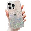 LCHULLE Custodia Glitter Compatibile con iPhone 15 Pro(6.1 Pollici) Cover Trasparente Ragazza Custodia Glitter Clear Case TPU Bumper Silicone Cover per iPhone 15 Pro Trasparente