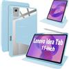 Lemxiee Cover per Lenovo Idea Tab 11" Case,Custodia in pelle PU + Acrilico trasparente per supporto rotante & Slot per penna
