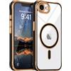 LCHULLE Magnetic per iPhone 17e/16e Cover trasparente [Compatibile con Magsafe] protezione della fotocamera Custodia antiurto Cover protettiva clear silicone case per iPhone 17e/16e Nero