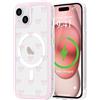 LCHULLE Cover Magnetica per iPhone 15 Compatibile con MagSafe Custodia Trasparente Rosa Fiocco per Ragazze Donne Cover protettiva Magnetica Silicone Case per iPhone 15 Fiocchi