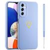 Jeelar ESONG Cover per Samsung Galaxy A05S Custodia con Forma di Cuore d'Amore Dorato,per Donne/Ragazze,Custodia in Sottile Morbida Silicone TPU Antiurto Protettiva Bumper Shell -Blu