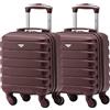Flight Knight Set Of 2 Lightweight 4 Wheel ABS Hard Case Suitcases Cabin Carry On Hand Luggage Approved For Over 100 Airlines Including easyJet & Maximum Size For Vueling & Wizz Air 40x30x20cm