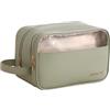 erised's bifrost Borsa Cosmetici Impermeabile Portatile con Cerniera Dorata per Donne/Beauty Case/Apertura Larga/Organizer in Pelle PU con Maniglione Laterale/Essential da Viaggio/Porta Smalti e Skincare